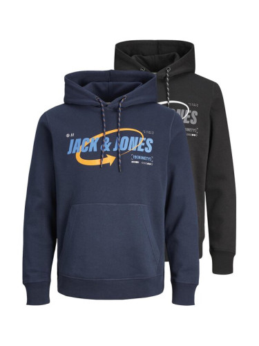 Jack&Jones Комплект 2 суитшърта 12254142 Черен Standard Fit