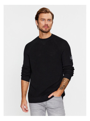 Calvin Klein Jeans Пуловер J30J325092 Черен Regular Fit