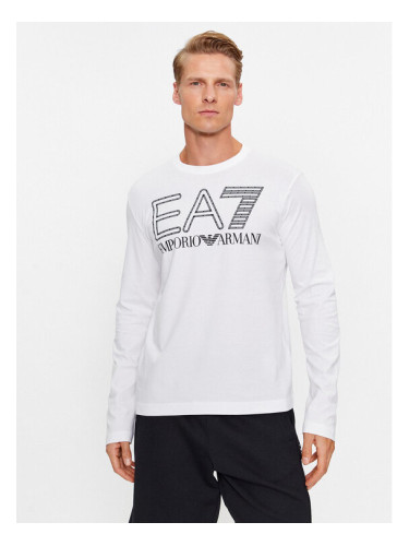 EA7 Emporio Armani Тениска с дълъг ръкав 6RPT04 PJFFZ 1100 Бял Regular Fit