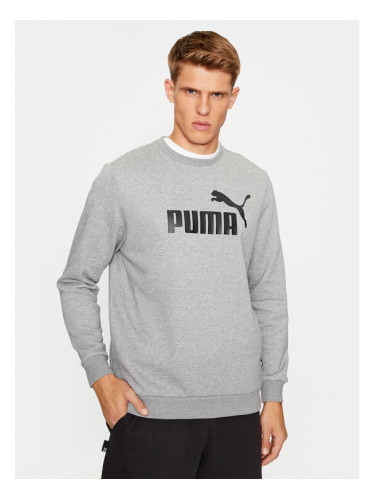 Puma Суитшърт Ess Big Logo 586678 Сив Regular Fit