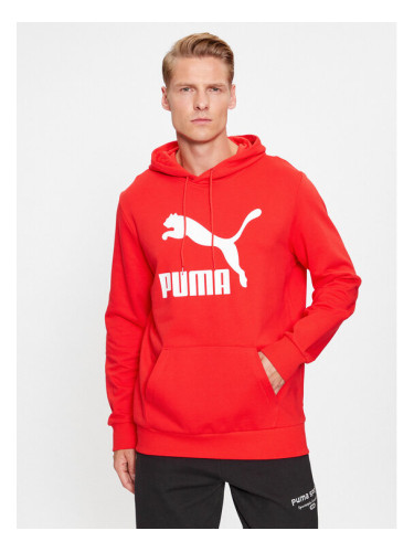 Puma Суитшърт Classics Logo 530084 Червен Regular Fit