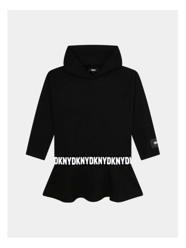 DKNY Плетена рокля D32905 S Черен Regular Fit