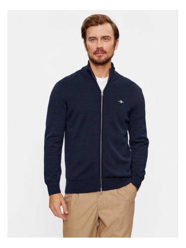 Gant Кардиган Casual Cotton Zip 8030164 Тъмносин Regular Fit