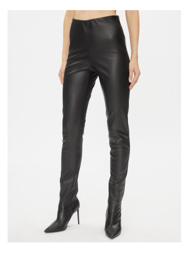 Bruuns Bazaar Панталони от имитация на кожа Christa BBW3601 Черен Slim Fit