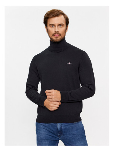 Gant Поло Classic Cotton Rollerneck 8030563 Черен Regular Fit