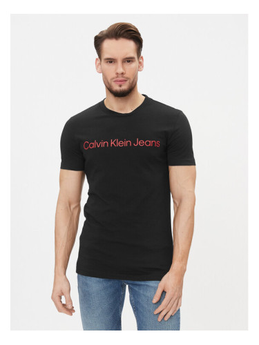 Calvin Klein Jeans Тишърт J30J322552 Черен Slim Fit