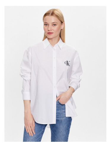 Calvin Klein Jeans Риза J20J220515 Бял Regular Fit