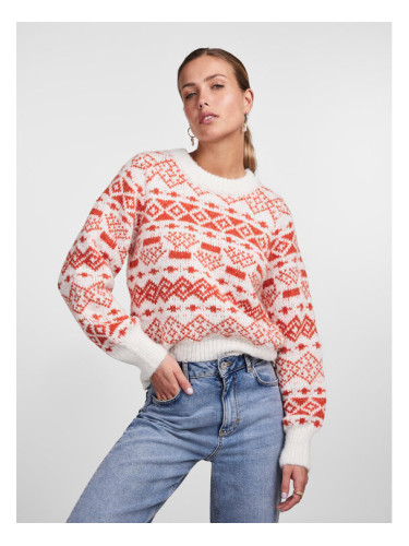 Pieces Пуловер 17142261 Червен Regular Fit