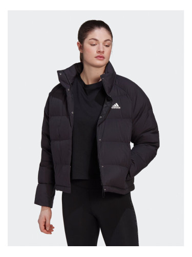 adidas Пухено яке Helionic Relaxed Down HG8696 Черен Loose Fit