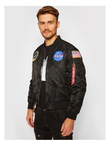 Alpha Industries Яке бомбър Nasa 166107 Черен Regular Fit