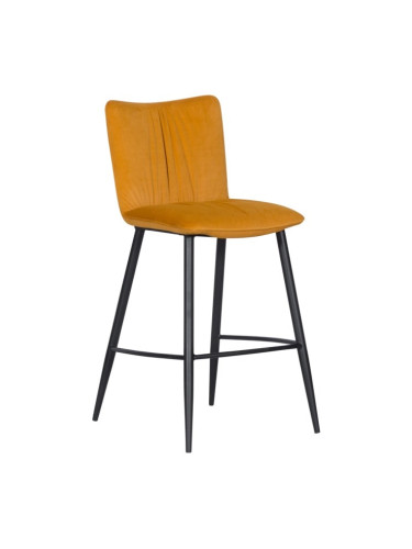Бар стол Carmen Nevada, до 100кг, дамаска, метална база, оранжев