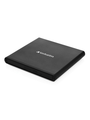 Оптично устройство Verbatim External Slimline CD/DVD Writer, външно, четене/записване, черно