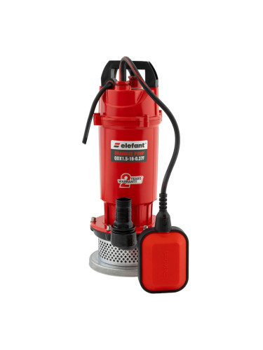 Помпа потопяема дренажна за мръсна вода Elefant QDX1.5-16-0.37F 370W, 1", 16 м напор - с поплавък