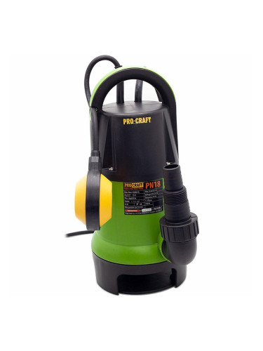 Помпа потопяема за чиста и мръсна вода, PROCRAFT PN18, 750W, 1/2"-3/4", 8.5 м напор