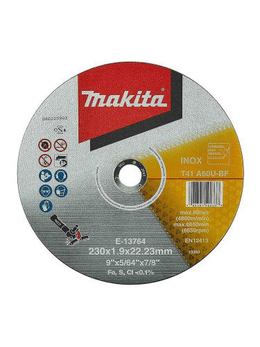Диск карбофлексов за рязане на метал, 230x1.9x22.23мм, Makita E-13764