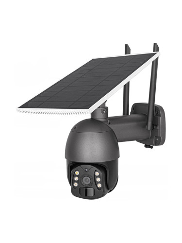 Смарт охранителна камера DLFI PST-SQG-2-4G 3.0Mp, PTZ, 4G, Соларен панел, Външен монтаж, Tuya Smart, Черен - 91045