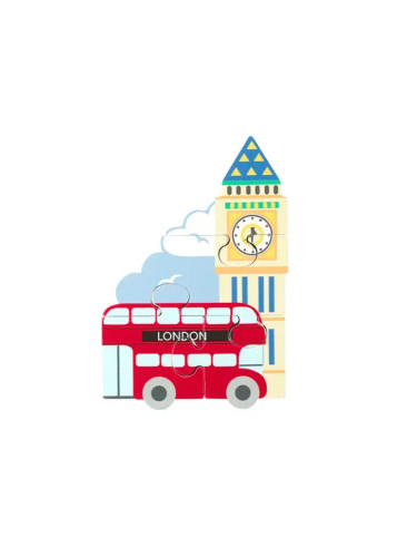 Дървен пъзел от серия "British Collection" - Лондон, Orange Tree Toys