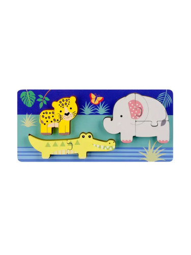 Дървен пъзел от серия "Jungle Animals" - Животни, Orange Tree Toys