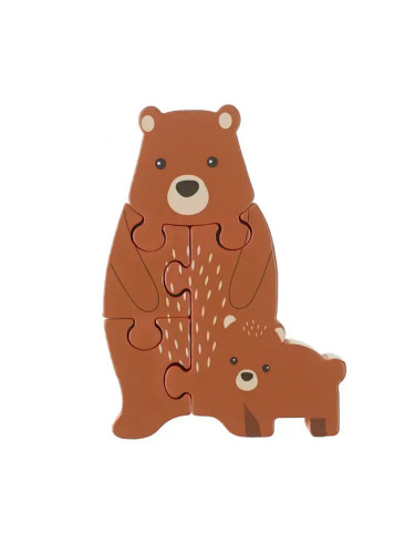 Дървен пъзел от серия "Woodland Animals" - Мечета, Orange Tree Toys