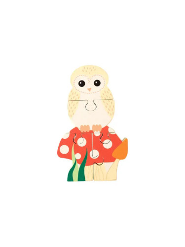 Дървен пъзел от серия "Woodland Animals" - Горска сова, Orange Tree Toys