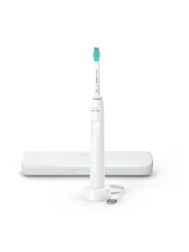 Електрическа четка за зъби Philips Sonicare, Серия 3100, с кутия за пътуване, бяла