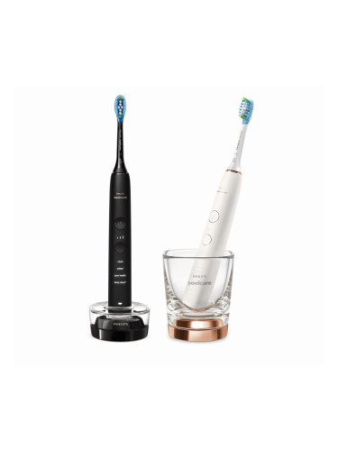 Електрическа четка за зъби Diamond Clean Philips Sonicare, Серия 9000, комплект розово златно + черно