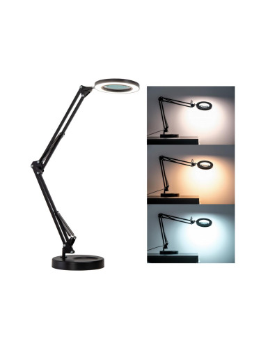 Brilagi - LED Димируема настолна лампа с лупа LED/12W/5V 3000/4200/6000K черен