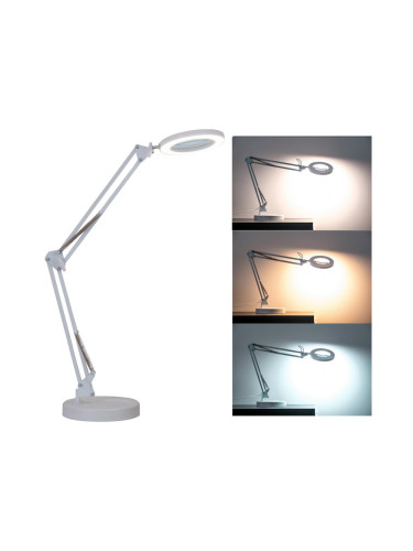 Brilagi - LED Димируема настолна лампа с лупа LED/12W/5V 3000/4200/6000K бял