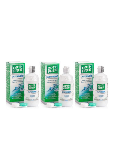 Opti-Free PureMoist 3 x 300 ml с кутии - разтвори за контактни лещи