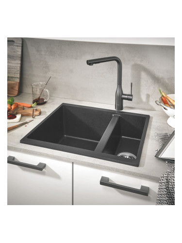 Композитна кухненска мивка GROHE К400, черен гранит 31648AP0