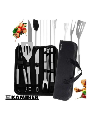 Комплект за барбекю 9 части в калъф/кейс, KAMINER