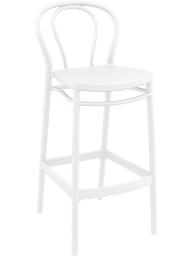 Бар стол 45/52/106hсм  -полипропилен с фибро стъкло, бял