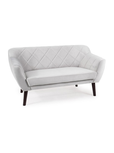 Кадифен 2-местен диван - венге/светло сиво