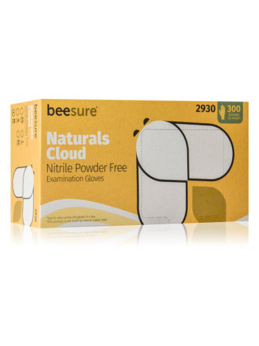 BeeSure Naturals Cloud White нитрилни ръкавици без пудра размер L 2x150 бр.