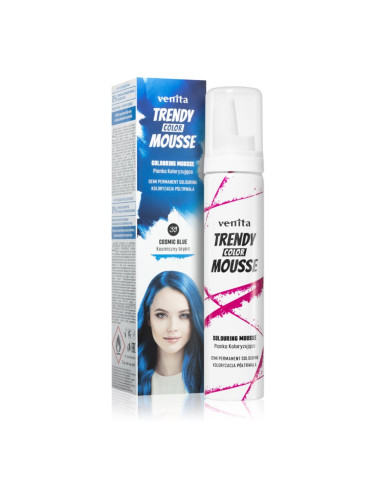 Venita Trendy Color Mousse оцветяващ мус без амоняк цвят No. 39 - Cosmic Blue 75 мл.