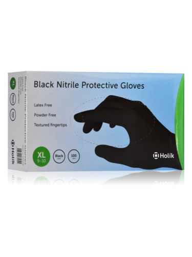 Holík Nitril Black нитрилни защитни ръкавици без пудра размер XL 2x50 бр.