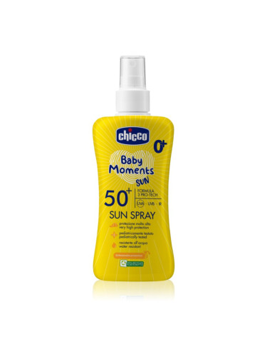 Chicco Baby Moments Sun спрей за тен за деца SPF 50+ 0 m+ 150 мл.