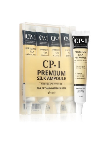 CP-1 Premium Silk регенерираща грижа без изплакване за суха и увредена коса 4x20 мл.