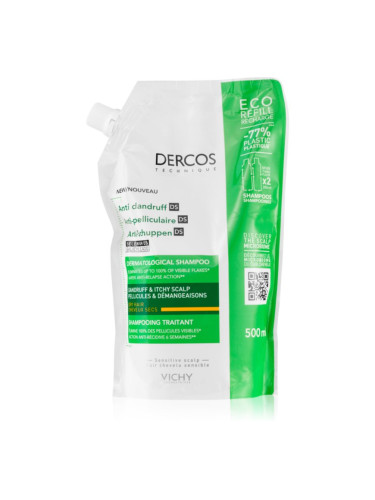 Vichy Dercos Anti-Dandruff шампоан против пърхот за суха коса резервен пълнител 500 мл.