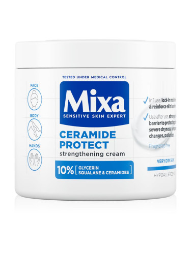 MIXA Ceramide Protect регенериращ крем за тяло за чувствителна кожа 400 мл.