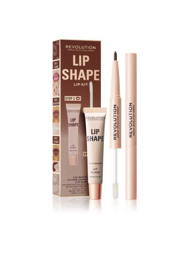 Makeup Revolution Lip Shape Kit комплект за устни цвят Coco Brown 1 бр.