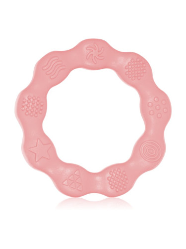 BabyOno Be Active Silicone Teether Ring гризалка Pink 1 бр.