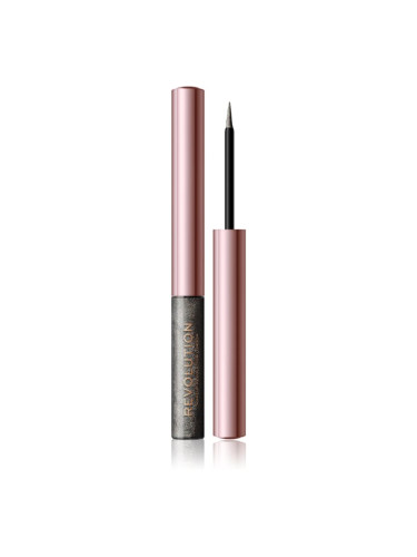 Makeup Revolution Festive Allure прецизна течна очна линия цвят Silver Flash 2,4 мл.