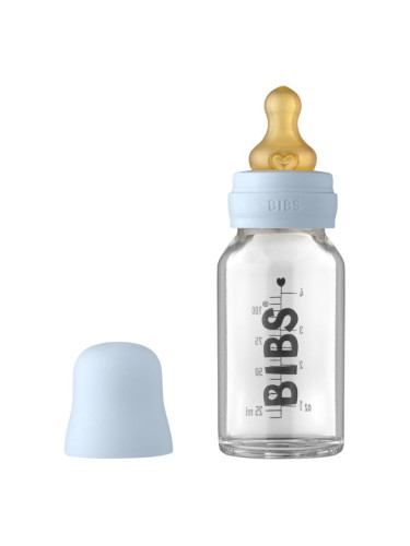 BIBS Baby Glass Bottle 110 ml бебешко шише Baby Blue 110 мл.