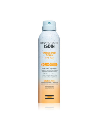 ISDIN Transparent Spray Wet Skin слънцезащитен спрей SPF 50 250 мл.