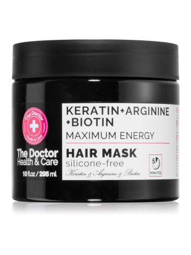 The Doctor Keratin + Arginine + Biotin Maximum Energy кератинова маска За коса 295 мл.