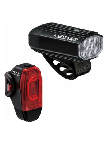 Lezyne Micro Drive 800+/KTV Drive Pro+ Pair Satin Black/Black Front 800 lm / Rear 150 lm Велосипедна лампа