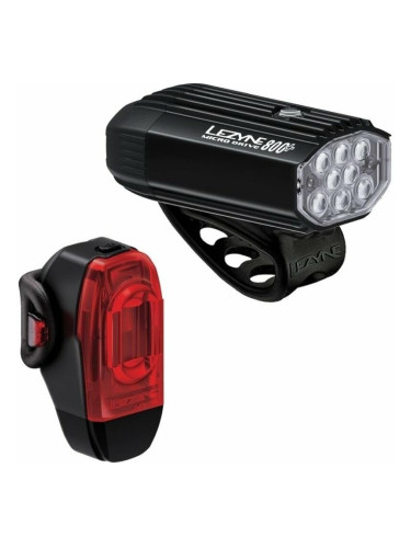 Lezyne Micro Drive 800+/KTV Drive+ Pair Satin Black/Black Front 800 lm / Rear 40 lm Велосипедна лампа