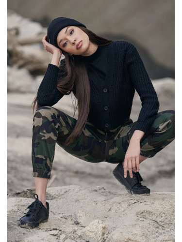 Дамски карго панталон в зелен камуфлажен цвят Urban Classics Ladies High Waist Camo Cargo Pants