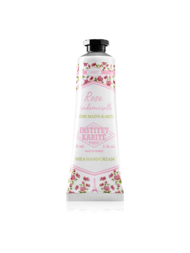 Institut Karité Paris Rose Mademoiselle Shea Hand Cream лек крем за ръце с масло от шеа tube + box